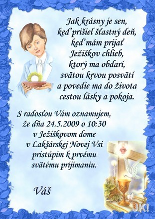 1. sv. prijímanie
